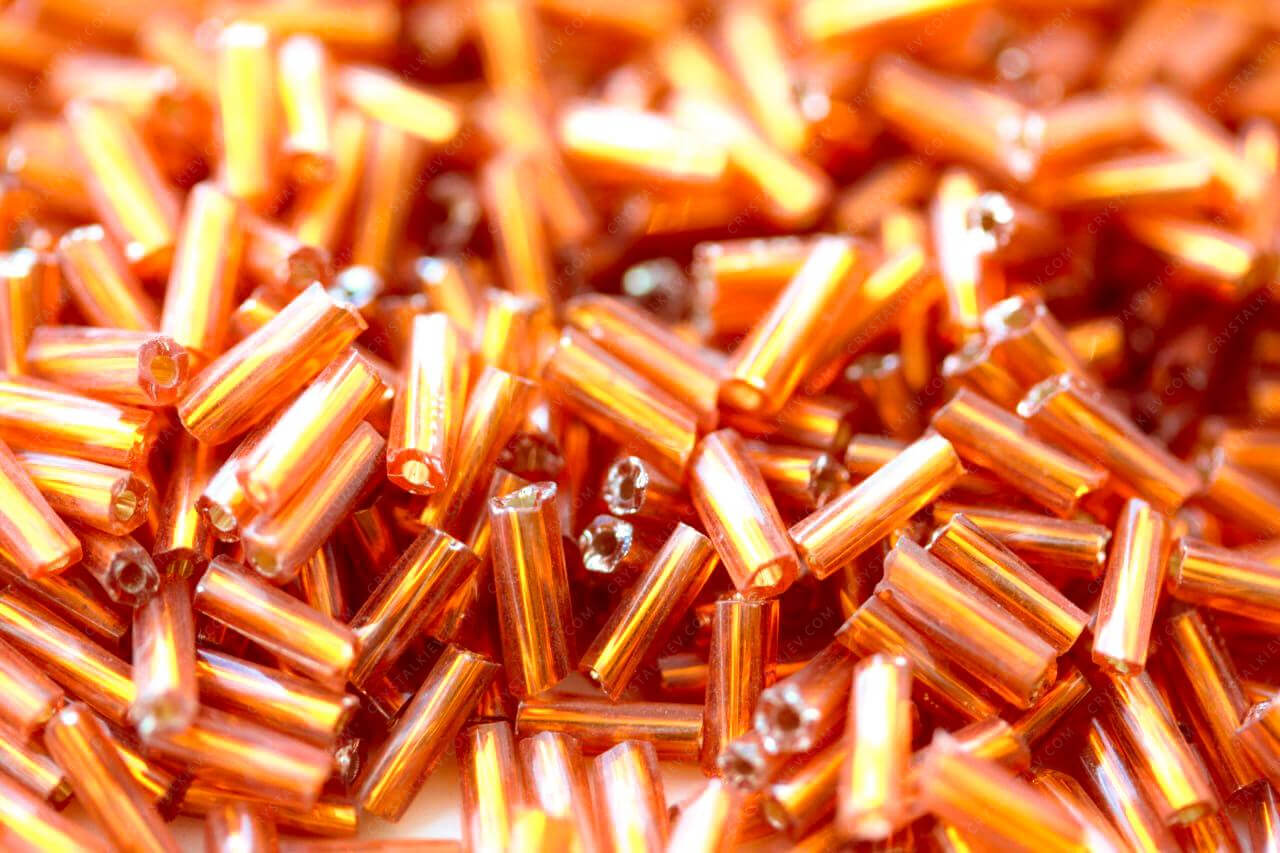 Стеклярус Orange кручений 6mm